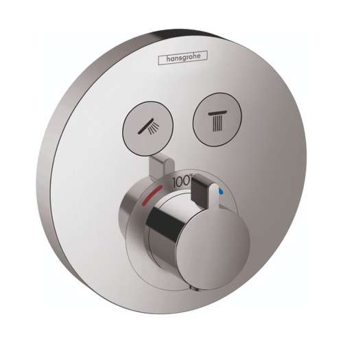 Hansgrohe Showerselect S Thermostatic Trim For 2 Functions, Round In Chrome, 15743001