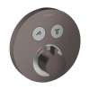Hansgrohe Showerselect S Thermostatic Trim For 2 Functions, Round In Brushed Black Chrome, 15743341