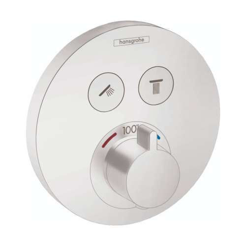 Hansgrohe Showerselect S Thermostatic Trim For 2 Functions, Round In Matte White, 15743701
