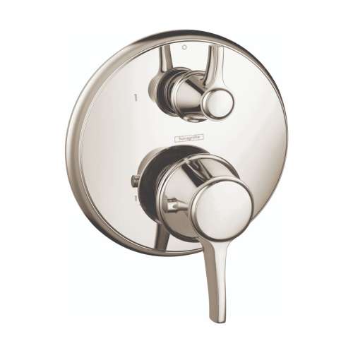 Hansgrohe Ecostat Classic Thermostatic Trim With Volume Control, Round In Polished Nickel, 15752831