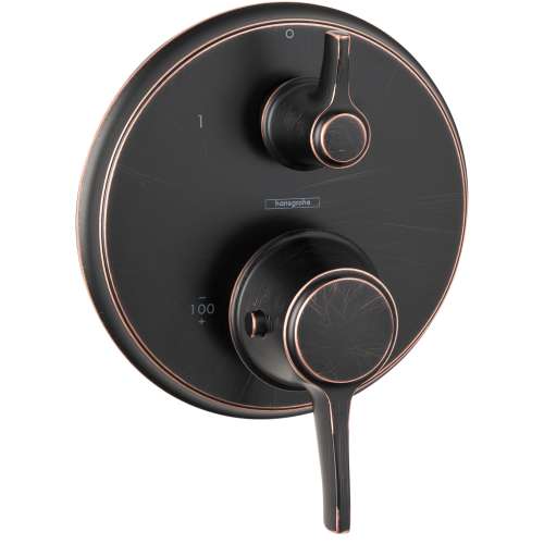 Hansgrohe Ecostat Classic Thermostatic Trim With Volume Control, Round In Rubbed Bronze, 15752921