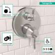 Hansgrohe Ecostat Classic Thermostatic Trim With Volume Control And Diverter, Round In Chrome, 15753001