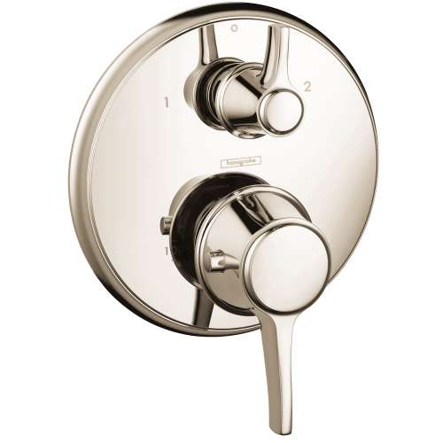 Hansgrohe Ecostat Classic Thermostatic Trim With Volume Control And Diverter, Round In Polished Nickel, 15753831