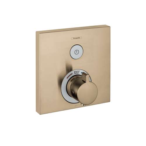 Hansgrohe Showerselect Thermostatic Trim For 1 Function, Square In Brushed Bronze, 15762141