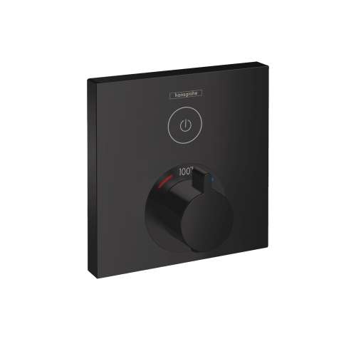 Hansgrohe Showerselect Thermostatic Trim For 1 Function, Square In Matte Black, 15762671