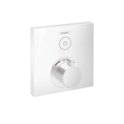 Hansgrohe Showerselect Thermostatic Trim For 1 Function, Square In Matte White, 15762701
