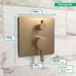 Hansgrohe Ecostat Pressure Balance Trim Square With Diverter In Brushed Bronze, 15862141