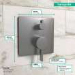 Hansgrohe Ecostat Pressure Balance Trim Square With Diverter In Brushed Black Chrome, 15862341