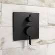 Hansgrohe Ecostat Pressure Balance Trim Square With Diverter In Matte Black, 15862671