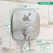 Hansgrohe Ecostat Pressure Balance Trim Square With Diverter In Chrome, 15864001