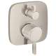 Hansgrohe Ecostat Pressure Balance Trim Square With Diverter In Brushed Nickel, 15864821