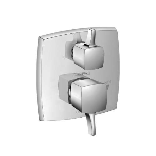 Hansgrohe Ecostat Classic Pressure Balance Trim Classic Square With Diverter In Chrome, 15865001
