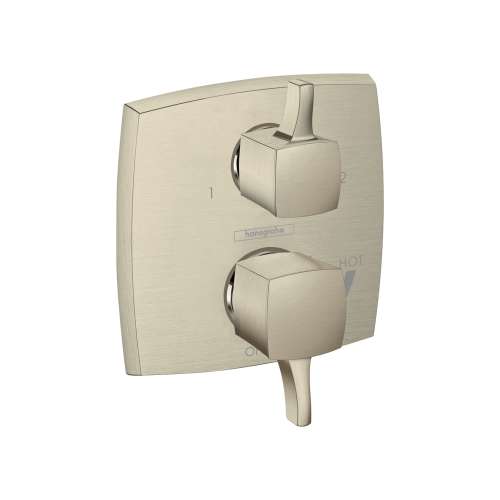 Hansgrohe Ecostat Classic Pressure Balance Trim Classic Square With Diverter In Brushed Nickel, 15865821