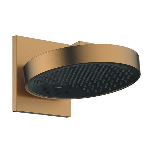 Hansgrohe Rainfinity Showerhead 250 3-Jet With Wall Connector Trim, 2.5 Gpm In Brushed Bronze, 26232141