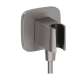 Hansgrohe Fixfit Q Wall Outlet With Handshower Holder In Brushed Black Chrome, 26887341