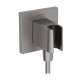 Hansgrohe Fixfit E Wall Outlet With Handshower Holder In Brushed Black Chrome, 26889341