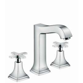 Metropol Classic Widespread Faucet 160 with Cross Handles and Pop-Up Drain, 1.2 GPM - In Multiple Colors