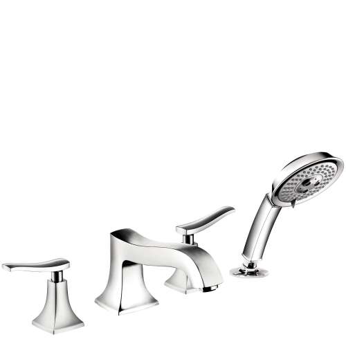 Hansgrohe Metris C 4-Hole Roman Tub Set Trim With 2.0 Gpm Handshower In Chrome, 31314001