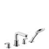 31408001 Metris S 4-Hole Roman Tub Set Trim with Lever Handles and 1.75 GPM Handshower, In Chrome