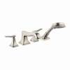31441821 Metropol Classic 4-Hole Roman Tub Set Trim with Lever Handles and 1.8 GPM Handshower, In Brushed Nickel