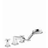 31449001 Metropol Classic 4-Hole Roman Tub Set Trim with Cross Handles and 1.8 GPM Handshower, In Chrome