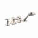 31449821 Metropol Classic 4-Hole Roman Tub Set Trim with Cross Handles and 1.8 GPM Handshower, In Brushed Nickel