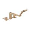 Hansgrohe Metropol 4-Hole Roman Tub Set Trim With Lever Handles And 1.75 Gpm Handshower In Brushed Bronze, 32557141