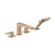 Hansgrohe Metropol 4-Hole Roman Tub Set Trim With Lever Handles And 1.75 Gpm Handshower In Brushed Bronze, 32557141