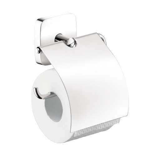 Hansgrohe Puravida Toilet Paper Holder With Cover In Chrome, 41508000