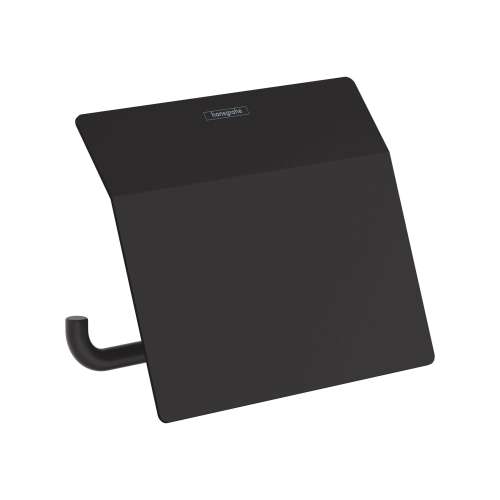 Hansgrohe Addstoris Toilet Paper Holder With Cover In Matte Black, 41753670