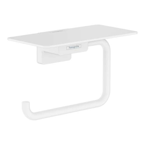 Hansgrohe Addstoris Toilet Paper Holder With Shelf In Matte White, 41772700