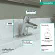 Hansgrohe Focus Single-Hole Faucet 70 With Pop-Up Drain, 1.2 Gpm In Chrome, 4370000
