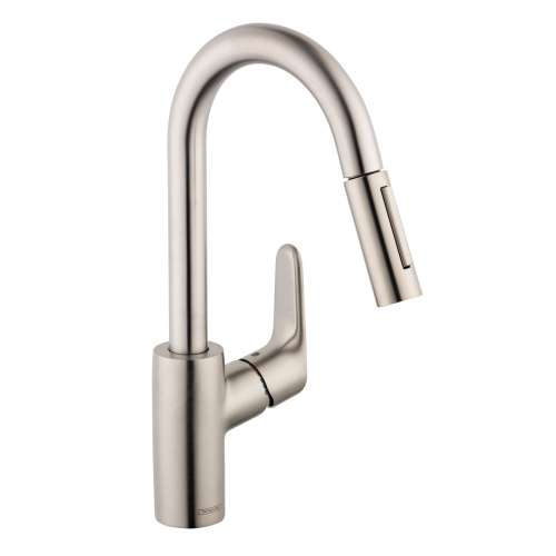 Hansgrohe Focus Prep Kitchen Faucet, 2-Spray Pull-Down, 1.75 Gpm In Stainless Steel Optic, 4506801