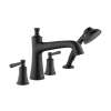 Hansgrohe Joleena 4-Hole Roman Tub Set Trim With 1.75 Gpm Handshower In Matte Black, 4777670