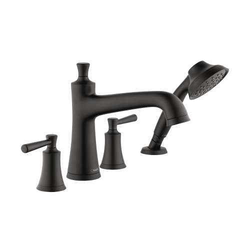 Hansgrohe Joleena 4-Hole Roman Tub Set Trim With 1.75 Gpm Handshower In Matte Black, 4777670