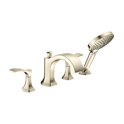 Hansgrohe Locarno 4-Hole Roman Tub Set Trim With 1.75 Gpm Handshower In Polished Nickel, 4817830