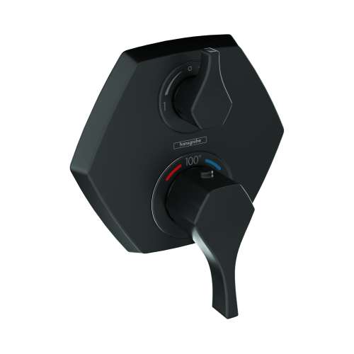 Hansgrohe Locarno Thermostatic Trim With Volume Control In Matte Black, 4821670