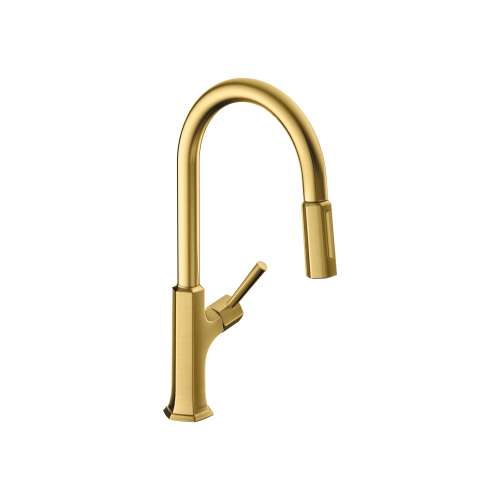 Hansgrohe Locarno Higharc Kitchen Faucet, 2-Spray Pull-Down With Sbox, 1.75 Gpm In Brushed Gold Optic, 4827250
