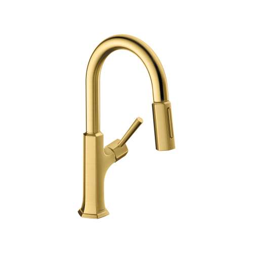 Hansgrohe Locarno Prep Kitchen Faucet, 2-Spray Pull-Down, 1.75 Gpm In Brushed Gold Optic, 4853250