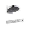 Hansgrohe Rainfinity Showerhead 250 3-Jet, 2.5 Gpm With Rainselect Thermostatic Trim For 4 Functions In Chrome, 4863000
