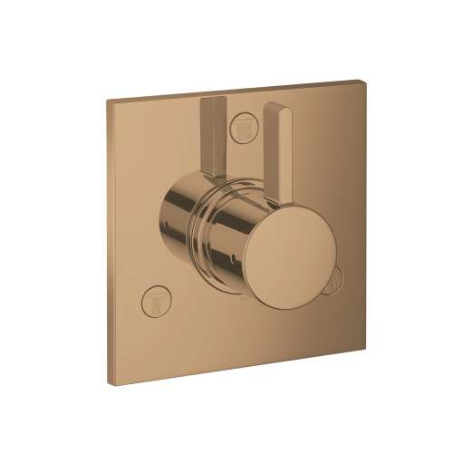 Hansgrohe Ecostat Diverter Trim Square Trio/Quattro In Brushed Bronze, 4880140
