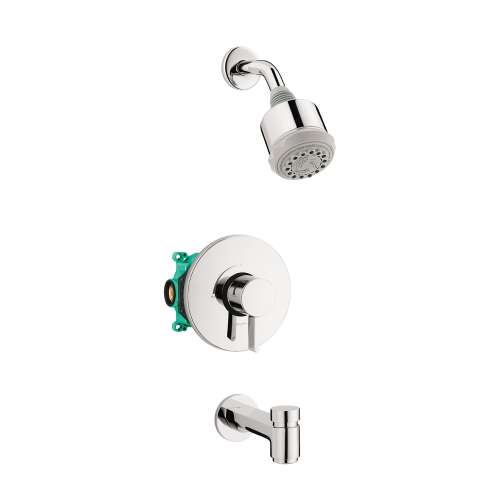 Hansgrohe Clubmaster Pressure Balance Tub/Shower Set With Rough, 2.5 Gpm In Chrome, 4906000