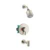 Hansgrohe Clubmaster Pressure Balance Tub/Shower Set With Rough, 2.5 Gpm In Brushed Nickel, 4906820