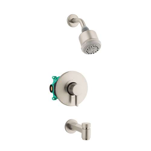 Hansgrohe Clubmaster Pressure Balance Tub/Shower Set With Rough, 2.5 Gpm In Brushed Nickel, 4906820