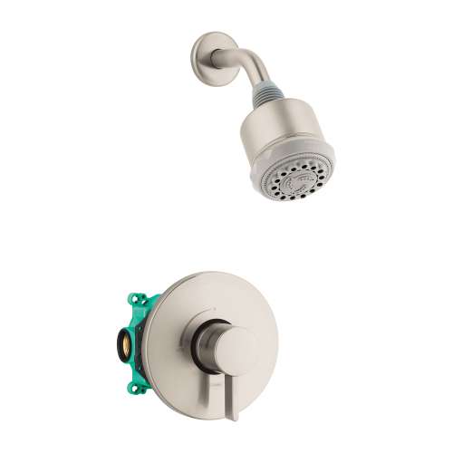 Hansgrohe Clubmaster Pressure Balance Shower Set With Rough, 2.5 Gpm In Brushed Nickel, 4907820