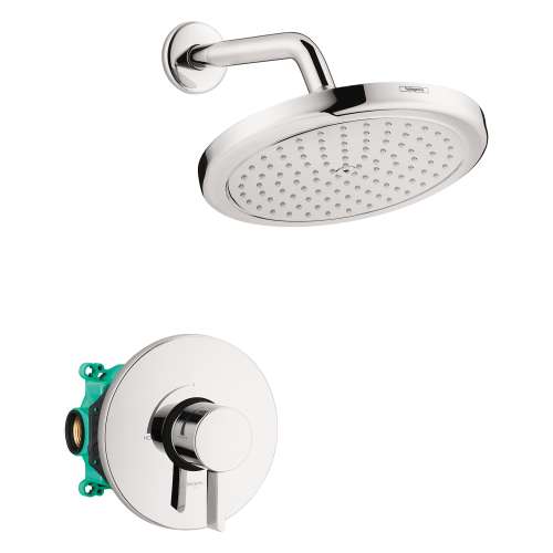 Hansgrohe Croma Pressure Balance Shower Set With Rough, 2.0 Gpm In Chrome, 4909000