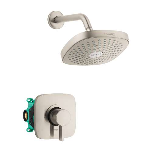 Hansgrohe Croma Select E Pressure Balance Shower Set With Rough, 2.0 Gpm In Brushed Nickel, 4911820