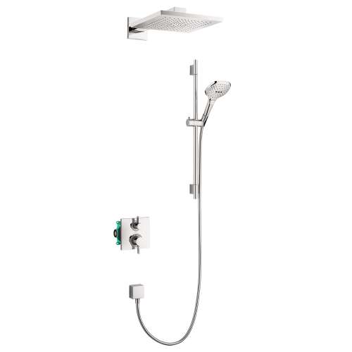 Hansgrohe Raindance E Thermostatic Showerhead/Wallbar Set With Rough, 2.0 Gpm In Chrome, 4914000
