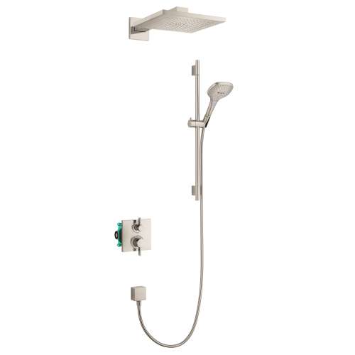 Hansgrohe Raindance E Thermostatic Showerhead/Wallbar Set With Rough, 2.0 Gpm In Brushed Nickel, 4914820
