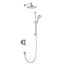 Hansgrohe Raindance S Thermostatic Showerhead/Wallbar Set With Rough